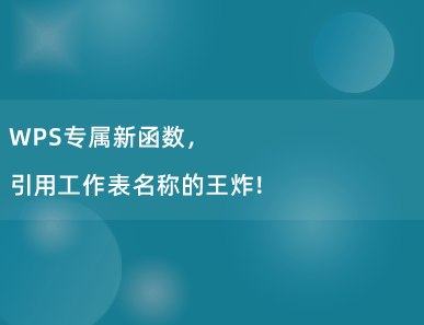 WPS专属新函数，引用工作表名称的王炸！